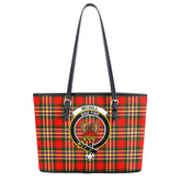 McGill Modern Tartan Crest Leather Tote Bag